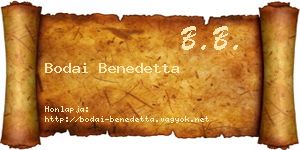 Bodai Benedetta névjegykártya